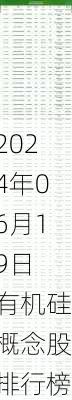 2024年06月19日 有机硅概念股排行榜