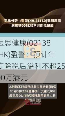 医思健康(02138.HK)盈警：预计年度除税后溢利不超2500万港元