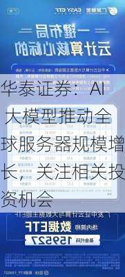 华泰证券：AI 大模型推动全球服务器规模增长，关注相关投资机会