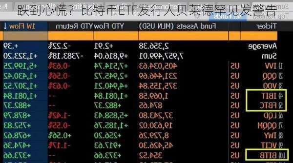 跌到心慌？比特币ETF发行人贝莱德罕见发警告