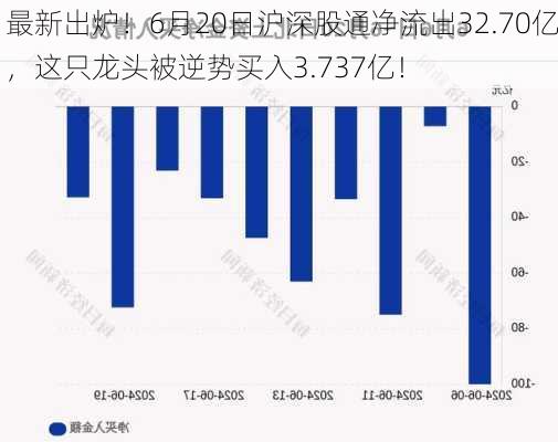 最新出炉！6月20日沪深股通净流出32.70亿，这只龙头被逆势买入3.737亿！