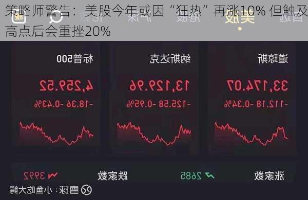 策略师警告：美股今年或因“狂热”再涨10% 但触及高点后会重挫20%