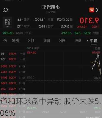 道和环球盘中异动 股价大跌5.06%