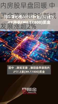 内房股早盘回暖 中国金茂涨超3%新城发展涨超2%