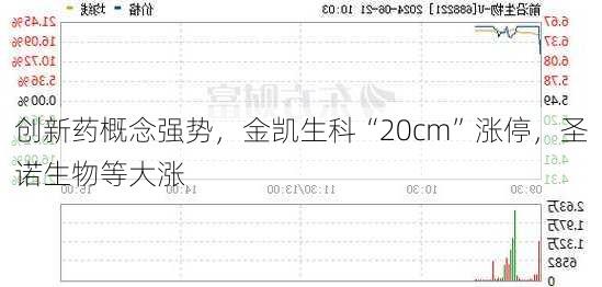 创新药概念强势，金凯生科“20cm”涨停，圣诺生物等大涨