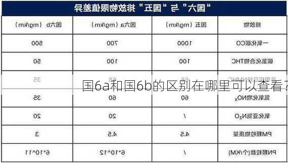 国6a和国6b的区别在哪里可以查看？