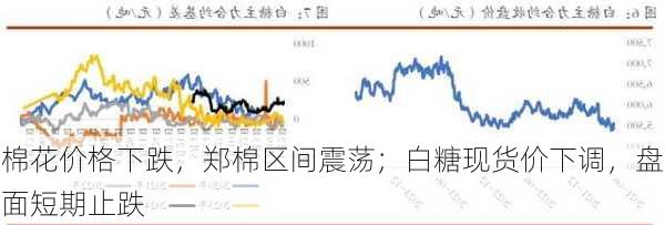 棉花价格下跌，郑棉区间震荡；白糖现货价下调，盘面短期止跌