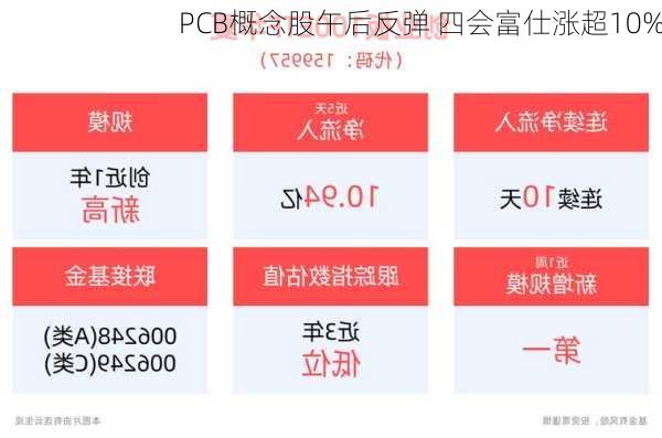 PCB概念股午后反弹 四会富仕涨超10%