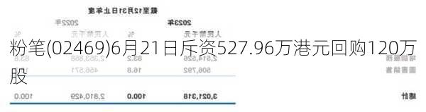 粉笔(02469)6月21日斥资527.96万港元回购120万股