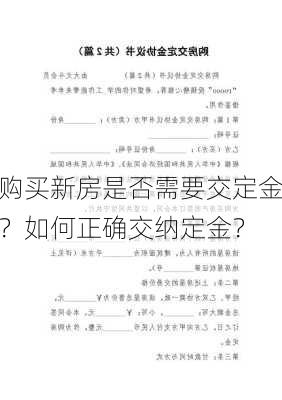 购买新房是否需要交定金？如何正确交纳定金？