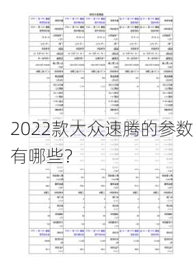 2022款大众速腾的参数有哪些？