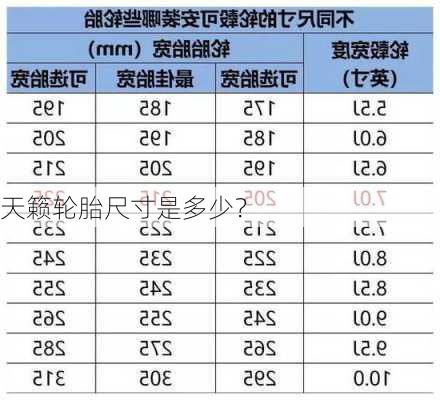 天籁轮胎尺寸是多少？