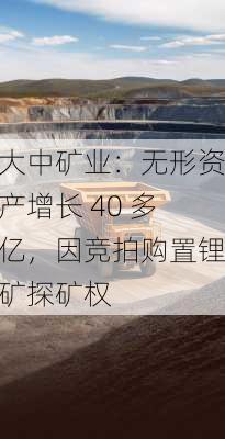 大中矿业：无形资产增长 40 多亿，因竞拍购置锂矿探矿权