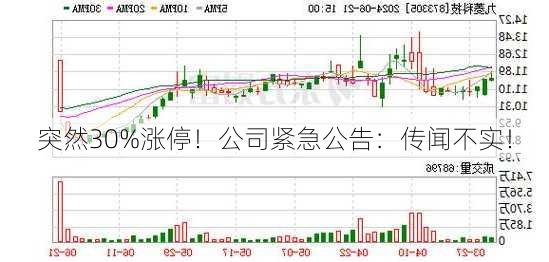 突然30%涨停！公司紧急公告：传闻不实！