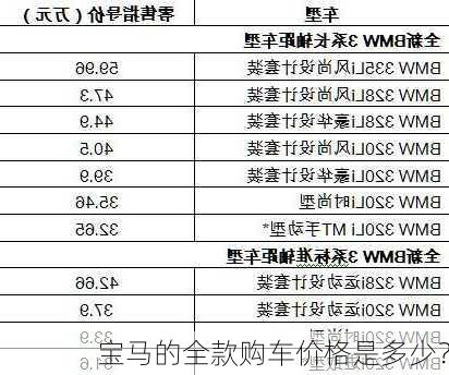 宝马的全款购车价格是多少？