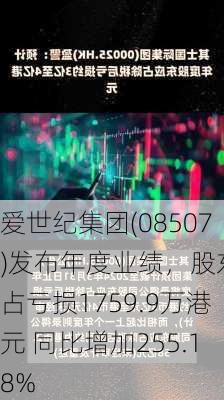 爱世纪集团(08507)发布年度业绩，股东应占亏损1759.9万港元 同比增加255.18%