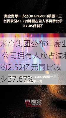 米高集团公布年度业绩 公司拥有人应占溢利约2.52亿元同比减少37.67%