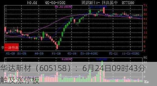 华达新材（605158）：6月24日09时43分触及涨停板