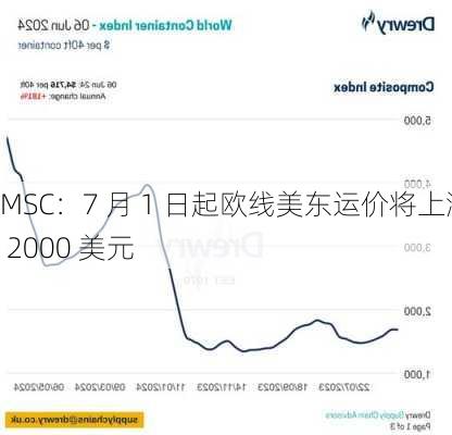 MSC：7 月 1 日起欧线美东运价将上涨 2000 美元