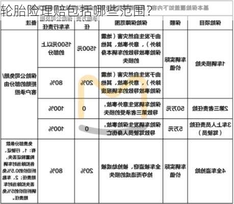 轮胎险理赔包括哪些范围？