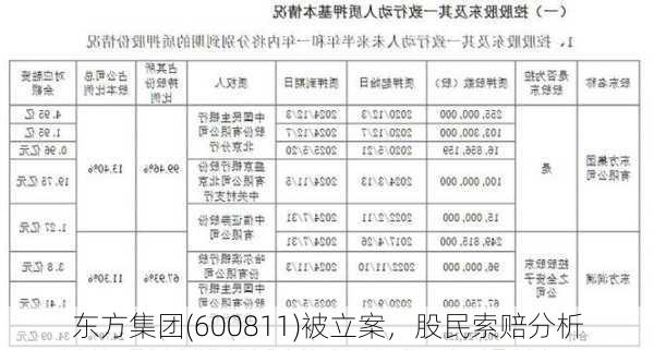 东方集团(600811)被立案，股民索赔分析