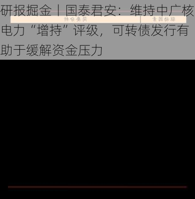 研报掘金丨国泰君安：维持中广核电力“增持”评级，可转债发行有助于缓解资金压力