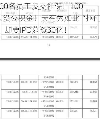 1400名员工没交社保！1000人没公积金！天有为如此“抠门”，却要IPO募资30亿！