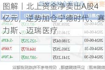 图解丨北上资金净卖出A股4亿元，逆势加仓宁德时代、赛力斯、迈瑞医疗