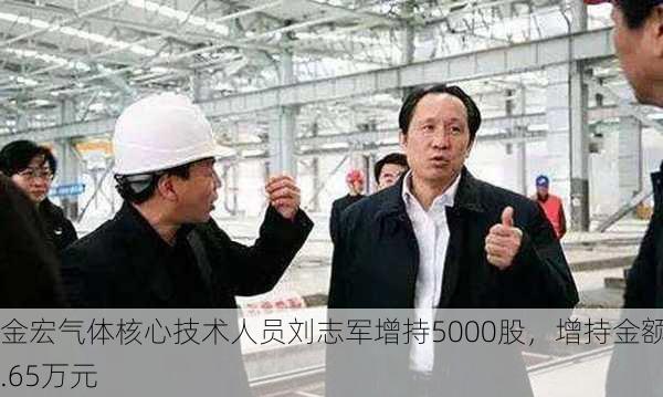 金宏气体核心技术人员刘志军增持5000股，增持金额8.65万元