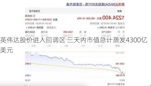 英伟达股价进入回调区 三天内市值总计蒸发4300亿美元