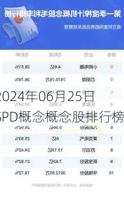2024年06月25日 SPD概念概念股排行榜