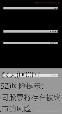 ST深天(000023.SZ)风险提示：公司股票将存在被终止上市的风险