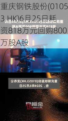 重庆钢铁股份(01053.HK)6月25日耗资818万元回购800万股A股