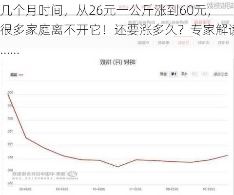 几个月时间，从26元一公斤涨到60元，很多家庭离不开它！还要涨多久？专家解读……