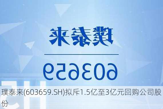 璞泰来(603659.SH)拟斥1.5亿至3亿元回购公司股份