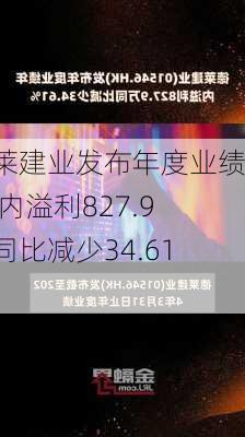 德莱建业发布年度业绩 年内溢利827.9万同比减少34.61%