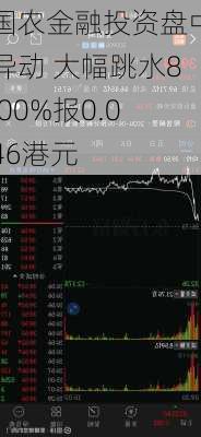 国农金融投资盘中异动 大幅跳水8.00%报0.046港元