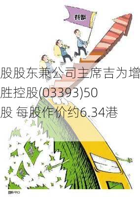 控股股东兼公司主席吉为增持威胜控股(03393)50万股 每股作价约6.34港元