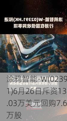 涂鸦智能-W(02391)6月26日斥资13.03万美元回购7.6万股