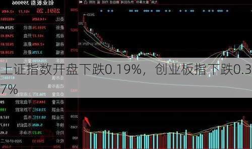 上证指数开盘下跌0.19%，创业板指下跌0.37%