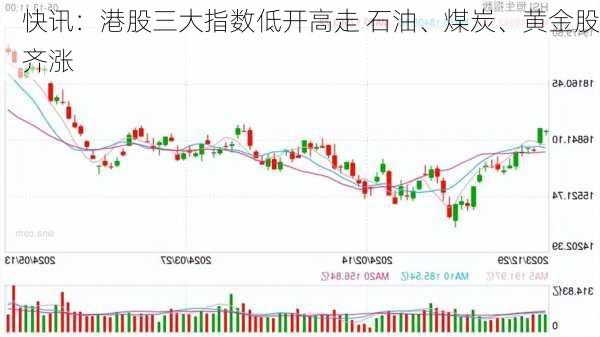 快讯：港股三大指数低开高走 石油、煤炭、黄金股齐涨