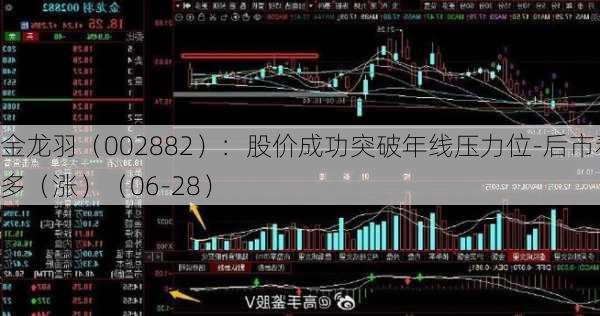 金龙羽（002882）：股价成功突破年线压力位-后市看多（涨）（06-28）