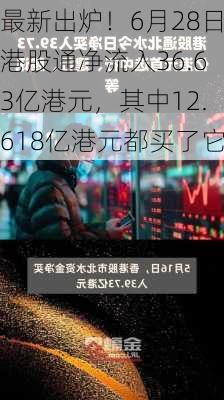 最新出炉！6月28日港股通净流入36.63亿港元，其中12.618亿港元都买了它