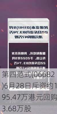 第四范式(06682)6月28日斥资约195.47万港元回购3.68万股