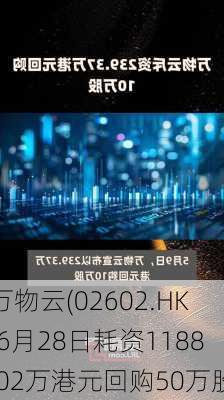 万物云(02602.HK)6月28日耗资1188.02万港元回购50万股