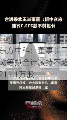 东方中科：董事长王戈等拟合计减持不超211.1万股