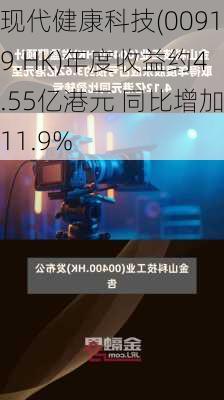 现代健康科技(00919.HK)年度收益约4.55亿港元 同比增加11.9%