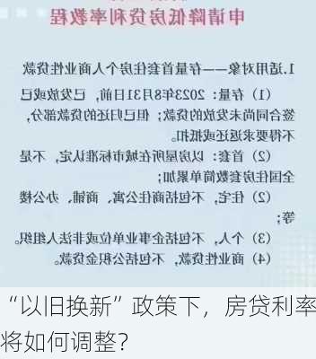 “以旧换新”政策下，房贷利率将如何调整？