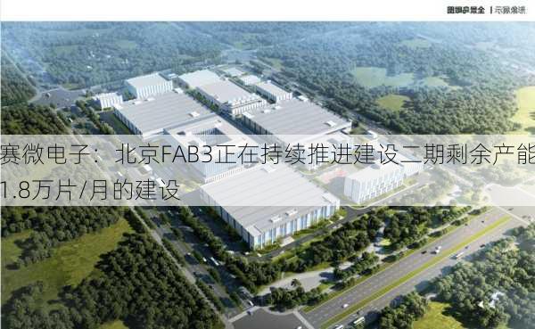 赛微电子：北京FAB3正在持续推进建设二期剩余产能1.8万片/月的建设