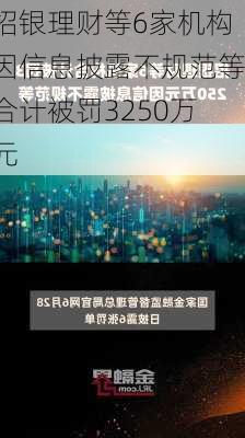 招银理财等6家机构因信息披露不规范等合计被罚3250万元